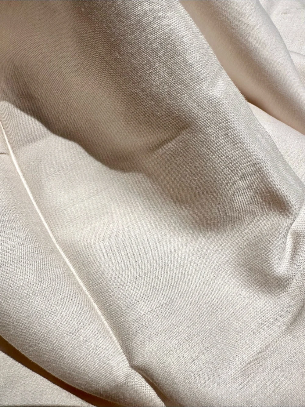 New Hudson Park Queen Classic Tailored Bedskirt Ivory Beige Satin Supima Cotton